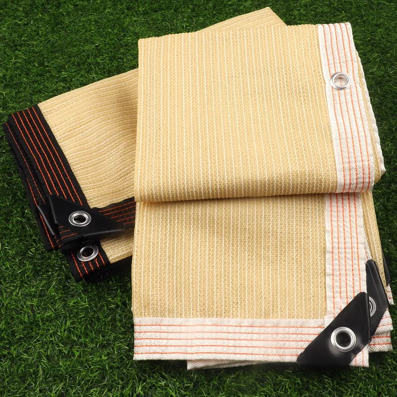 85~90% Shading Beige Virgin HDPE Sunshade Net Balcony Screen Outdoor Anti-UV Sunscreen Fabric Camping Sun Shade Net