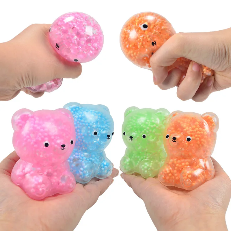 Urso dos desenhos animados espuma de ar espremer pitada brinquedo para crianças adulto alívio do estresse ventilação bola sensorial bonito animal mole fidget presente engraçado