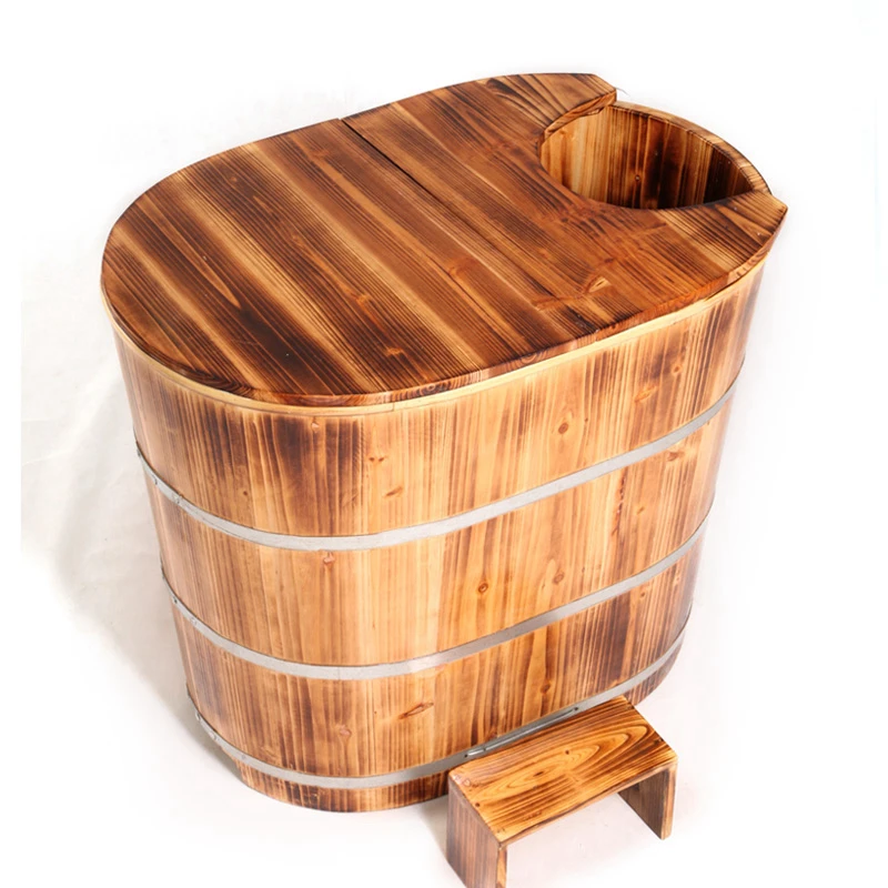 Bucket Adult Whole Body Solid Wood Bath Bucket Wooden Bucket Bath Barrel Household Bath Bucket Bathtub Medicine Bathtub