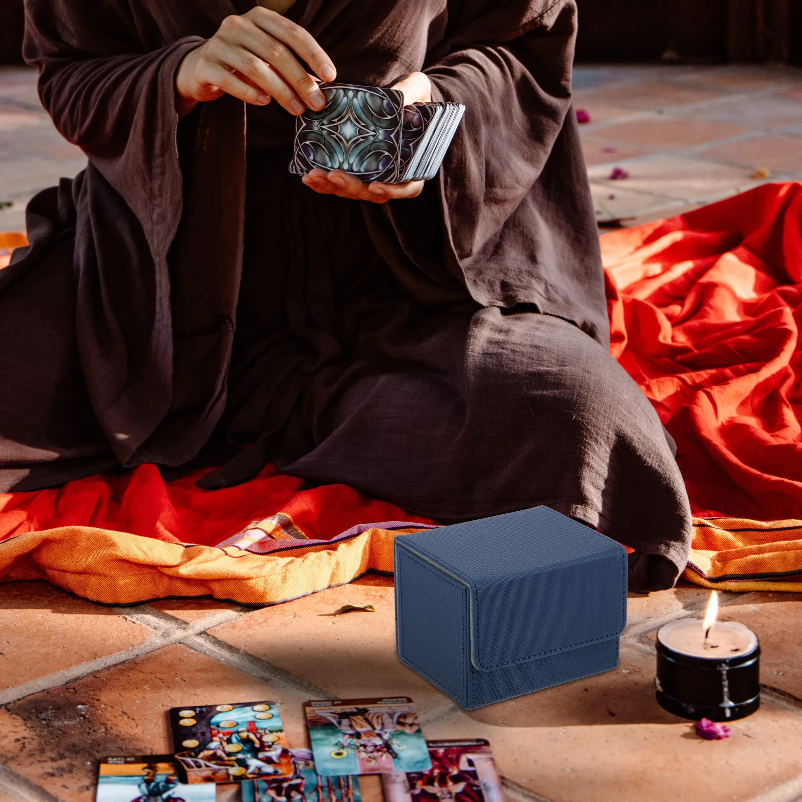 

Cards Storage Box PU Material Card Desk Container for Poker Game Cards Organizer Home Party Use Card Desk Box