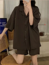 Pajama Sets Women Solid Unisex All-match Daily Home Comfortable Creativity Korean Style Ladies Summer Casual Trendy Delicate New