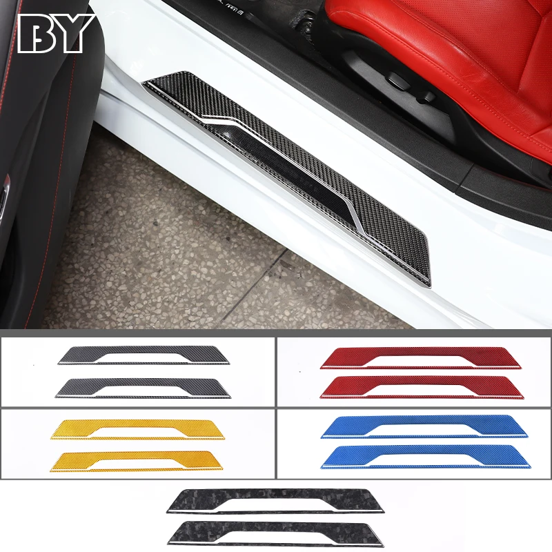 

Car Welcome Pedal Door Sill Trim Protector Sticker Accessories For Chevrolet Corvette C8 Stingray Z51 Z06 2020-2023