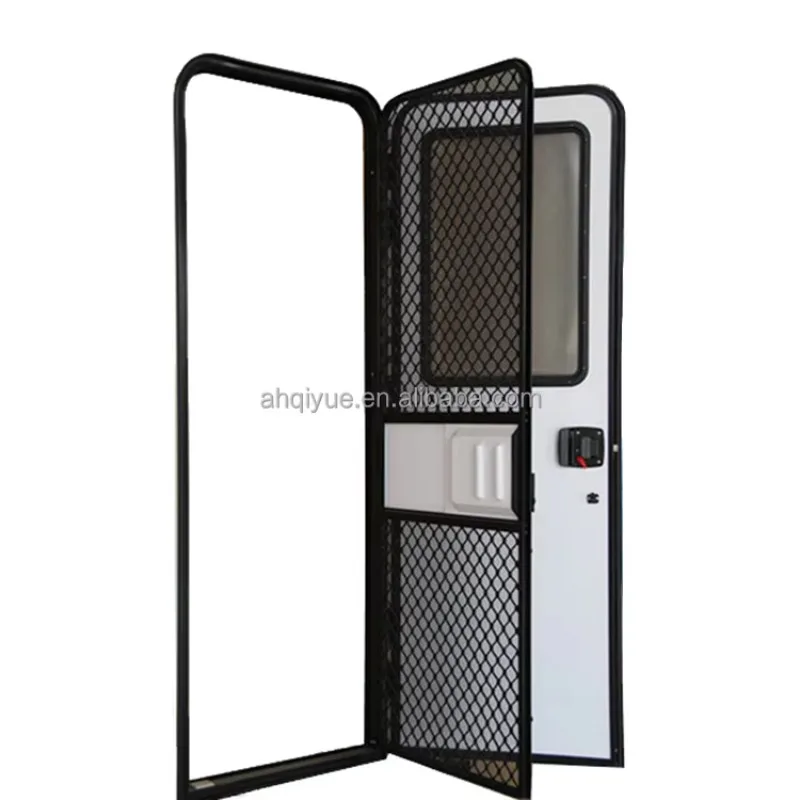 Wholesale Aluminum EPS Sandwich Panel RV Door 3C Tempered Glass 180° Opening Anti-Insect Screen 575x1420mm