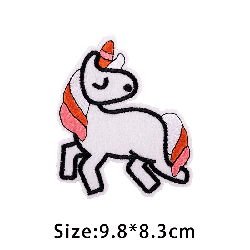 Embroidery Rainbow Unicorn Patches for Clothing Iron On Sew On Cartoon Animal Stickers Jeans Bags Garments Applique Badge