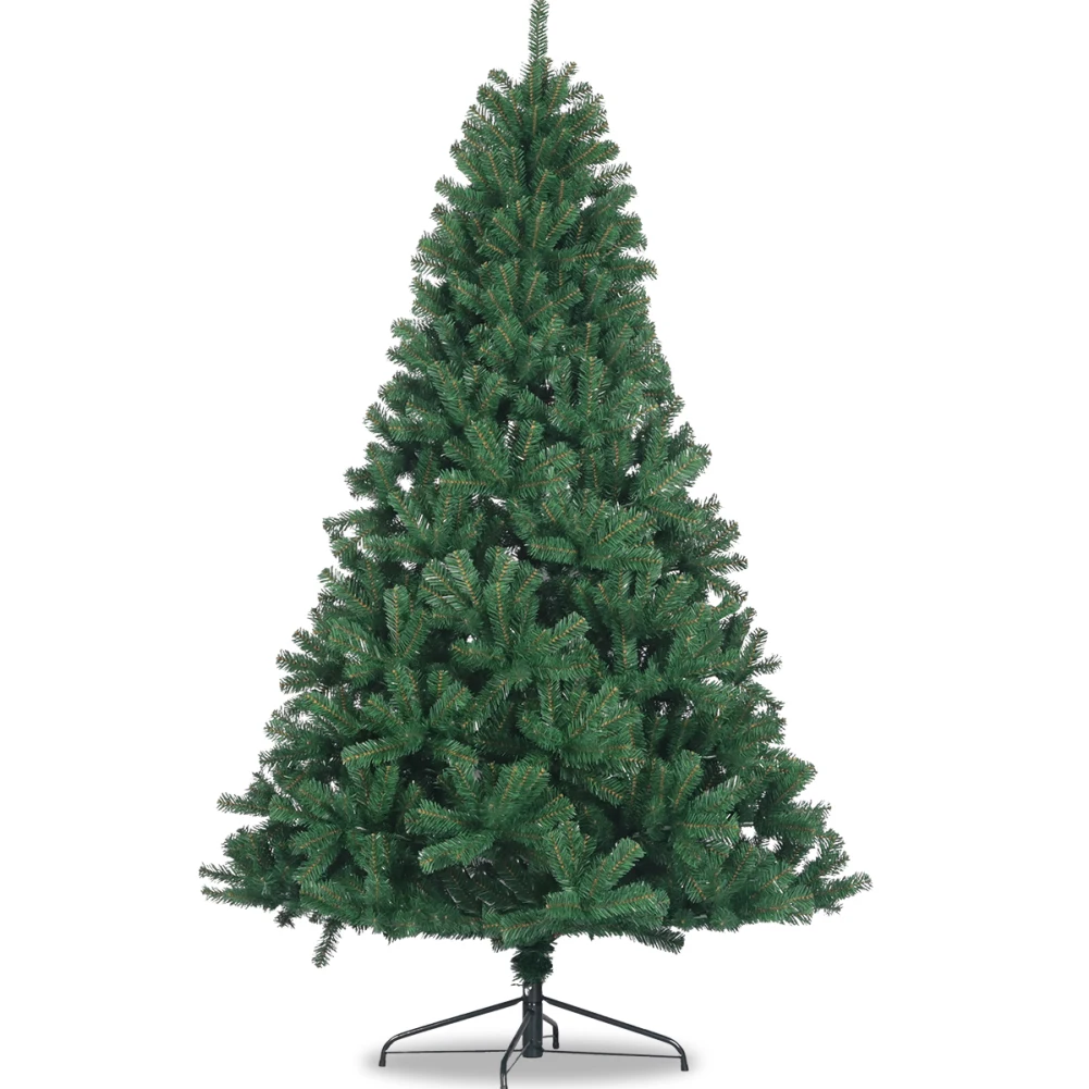 US PVC Artificial Hinged Xmas Tree With 1000 Branch Tips Easy Assembly Holiday Decoration For Indoor Home Office Shop XMAS TREE