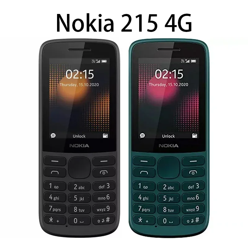 

Nokia 215 Dual SIM 4G 1150mAh Mobile Phone Cards 2.4 Inch Wireless FM Radio Long Standby Time Feature Phone with Hebrew Keyboard