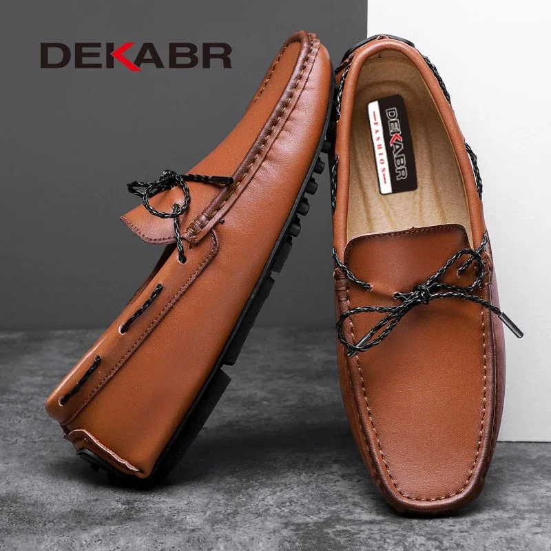 DEKABR Loafers Shoes Men Spring Clasicc Vintage Comfy Flat Moccasin Fashion Men Slip-on Boat Shoes For Men Casual Shoes