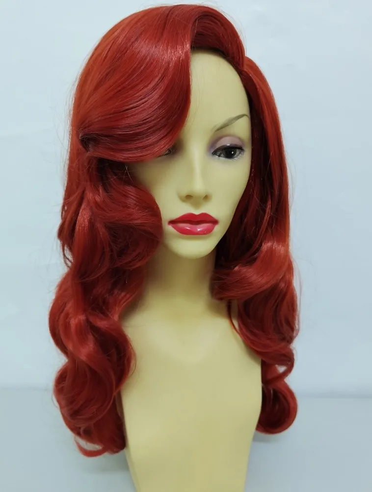 WIG KOSTUM COSPLAY BERGELOMBANG MERAH PANJANG KELINCI JESSICA DELUXE