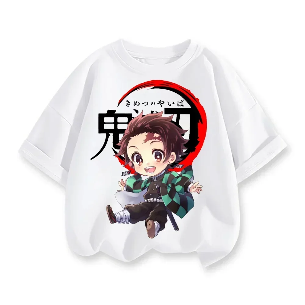 Devil Killer T-shirt Women Kimetsu No Yaiba Nezuko T-shirt Children Tanjirou Kamado Pattern T-shirt Japanese Anime Manga T-shirt