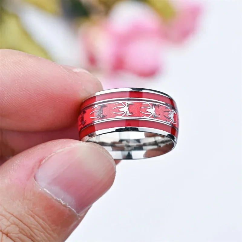 Personalized Red Tungsten Carbide Couple Wedding Ring