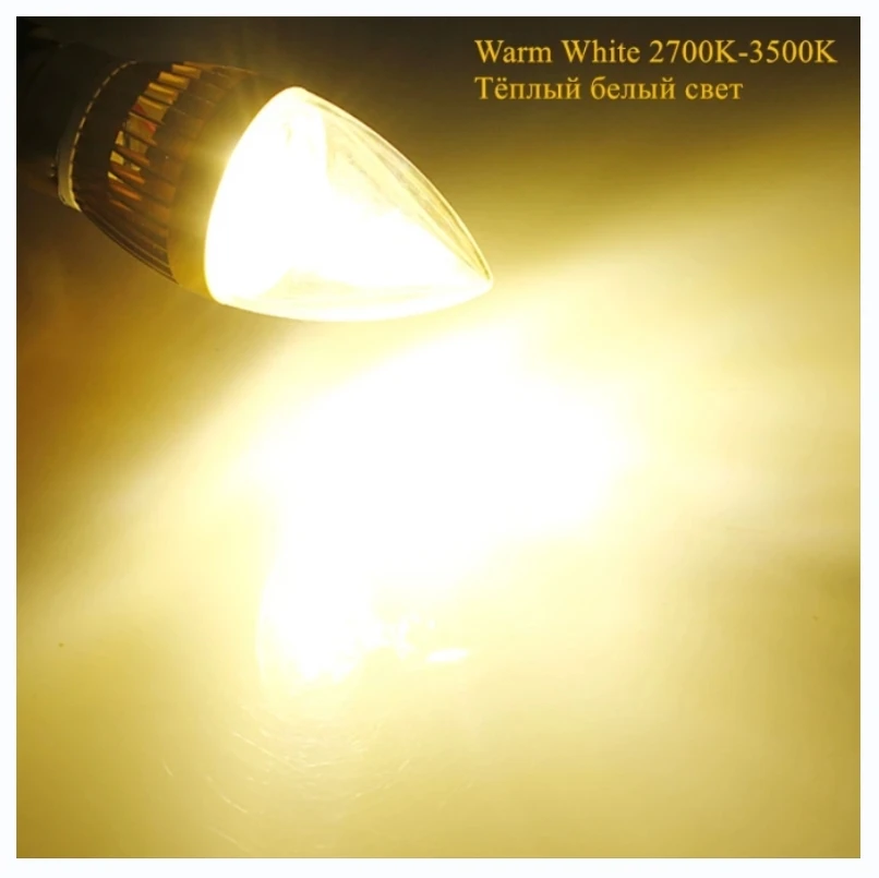 Free Shipping E27 E14 9W 12W 15W LED high power Dimmable Candle Light bulb lamp Downlight 110v 220v Gold Silver shell