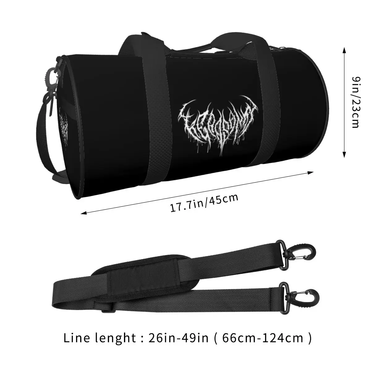 Goth Bish Deathcore Logo Gym Bag Cool Luggage Sports Bags Men Women Design with Shoes Vintage Fitness Bag Outdoor Handbags