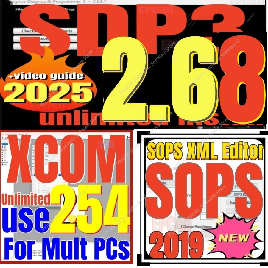 

SDP3 2.68 с кейгеном + XCOM2.54 + SOPS для диагностики и программирования двигателей грузовиков и автобусов Scania, работа с ПК без ограничений