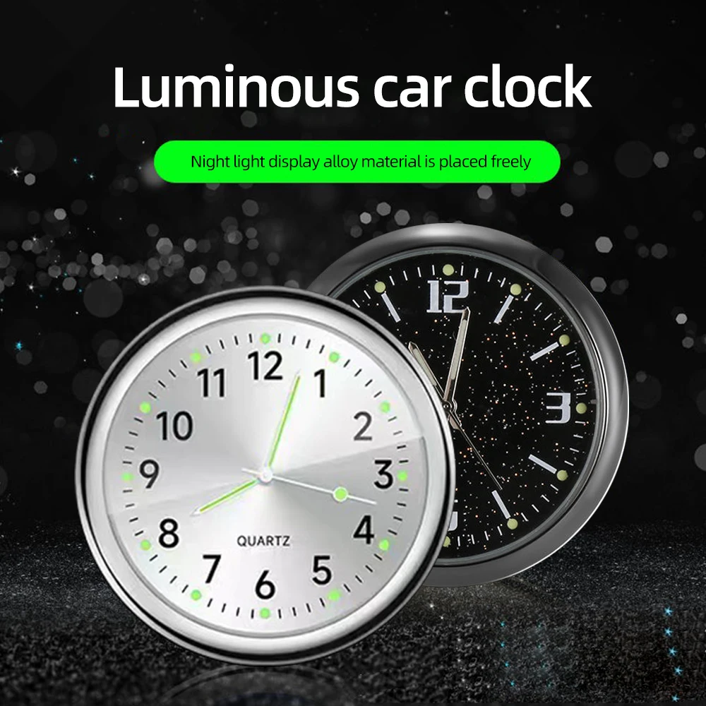 Car Instrument Clock Mini Luminous Car Air Outlet Quartz Clock Waterproof Clipless Air Outlet Clock Car Interior Accessories