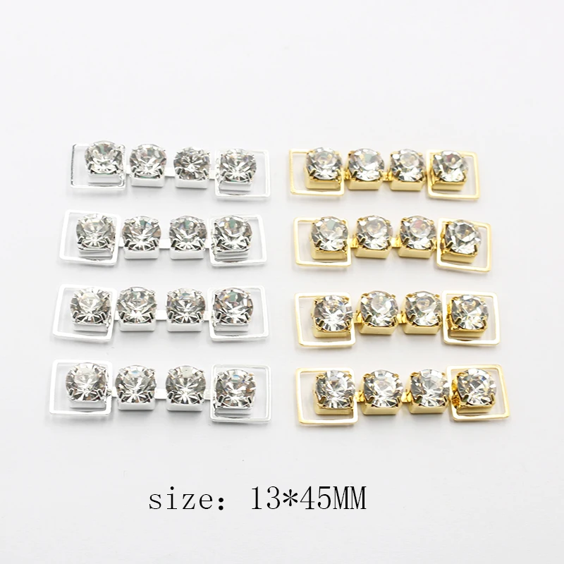 10Pcs 13 * 45MM Single Drainage Diamond Decorative Chain/Bikini Connection Buckle for Shoulder Strap Clothing Dress Accessor