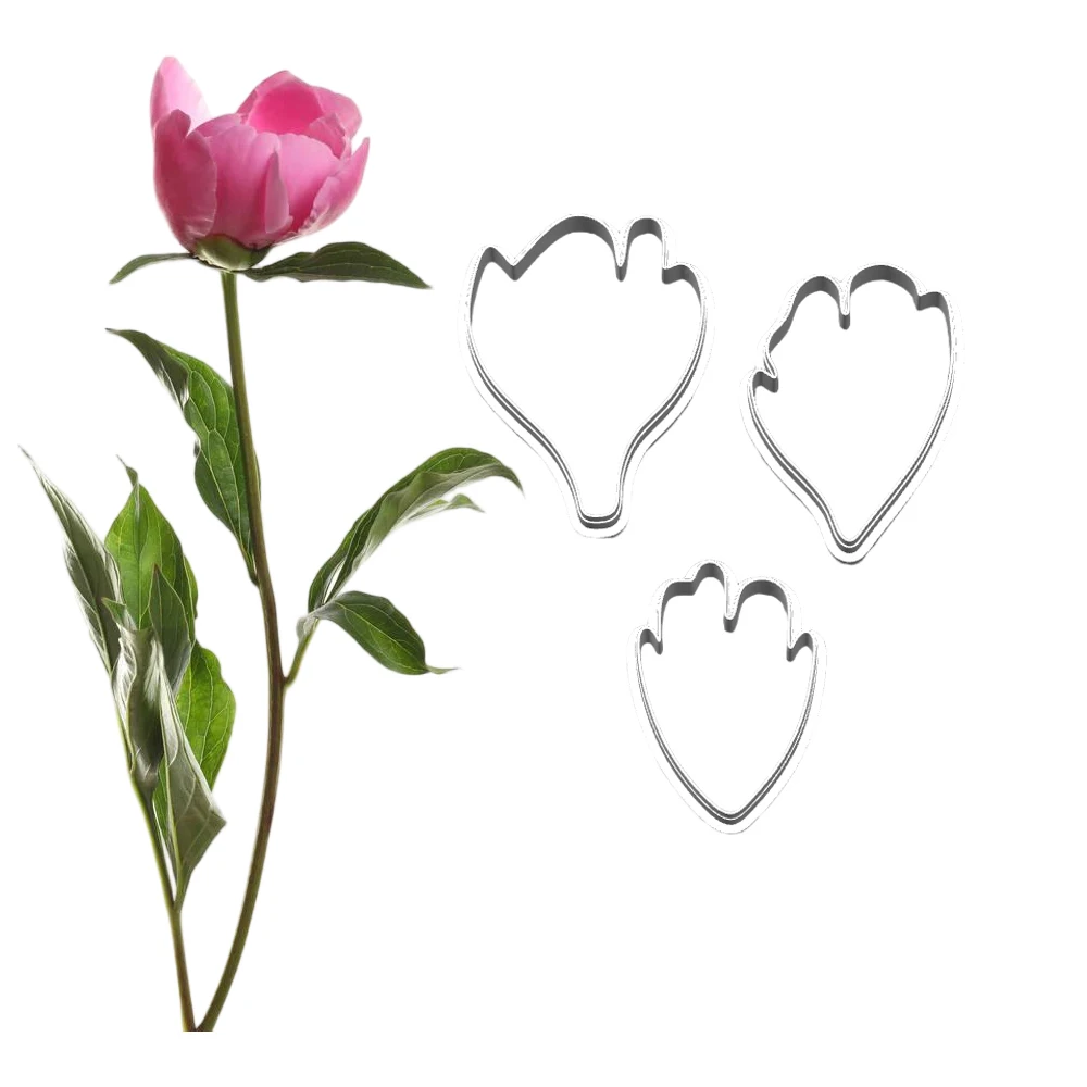 New Peony Silicone Molds&Cutter Art Craft Polimer Clay Wax Candle Flower Cold Cerami Porcelain Handmade Earring Decoration Tools view 3
