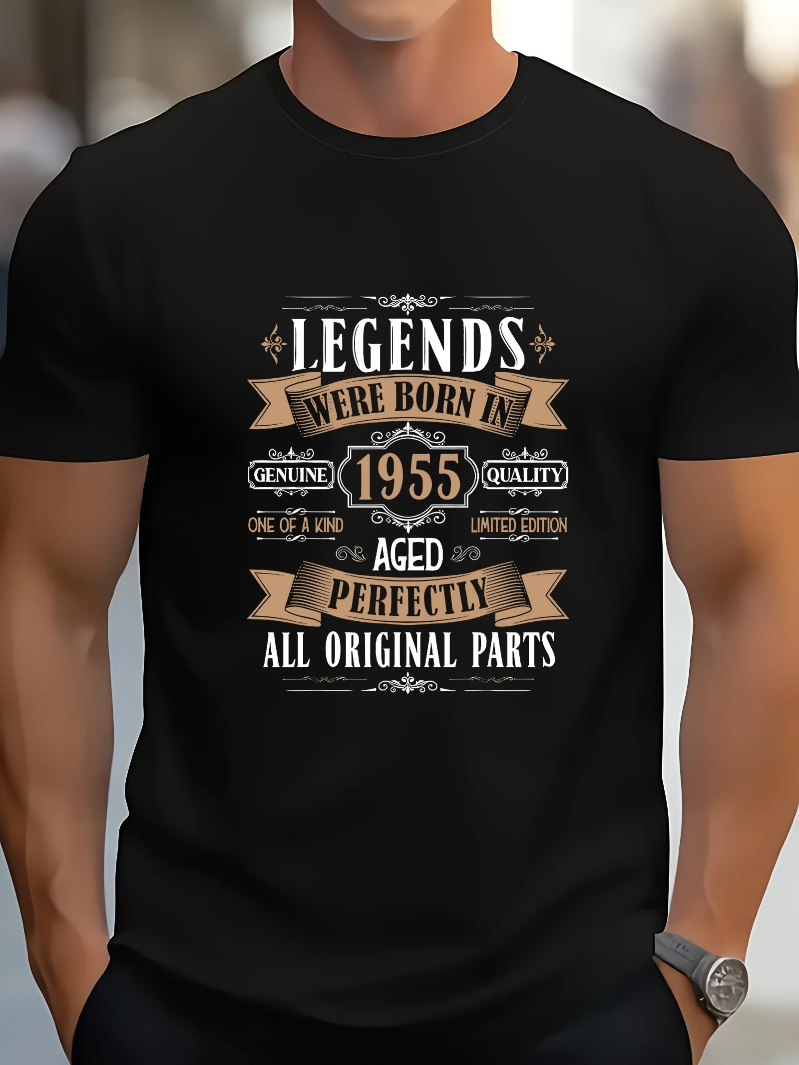T-Shirt for Men'S 70Th Birthday - Celebrating 70 Years Since 1955, Casual Round Neck Tee for Those Born in 1955, Perfect for Yea