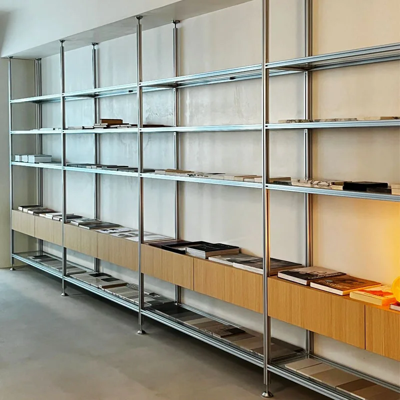 

Minimalist bookshelf partition shelf living room porch decorative display rack office metal display rack multi-layer