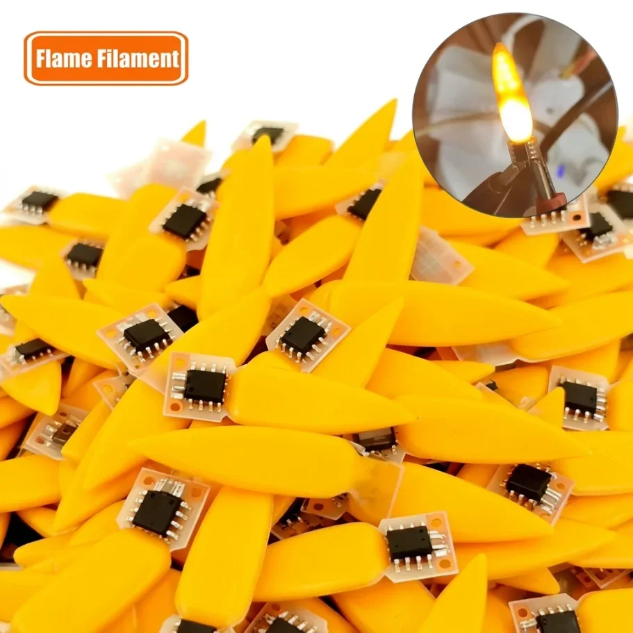 1-100Pcs 3V LED Flame Filament Flickering Candle Light Chip Simulation Flame LED Diode for DIY Candle Lamp Party Decor Lighting