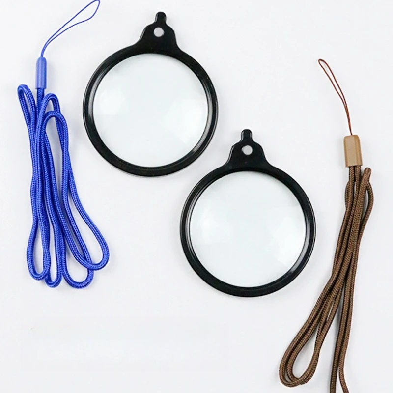 Hanging Magnifying Glass For Elderly Reading Students Kindergarten Children Chest Hanging Portable Megaloscope With Rope