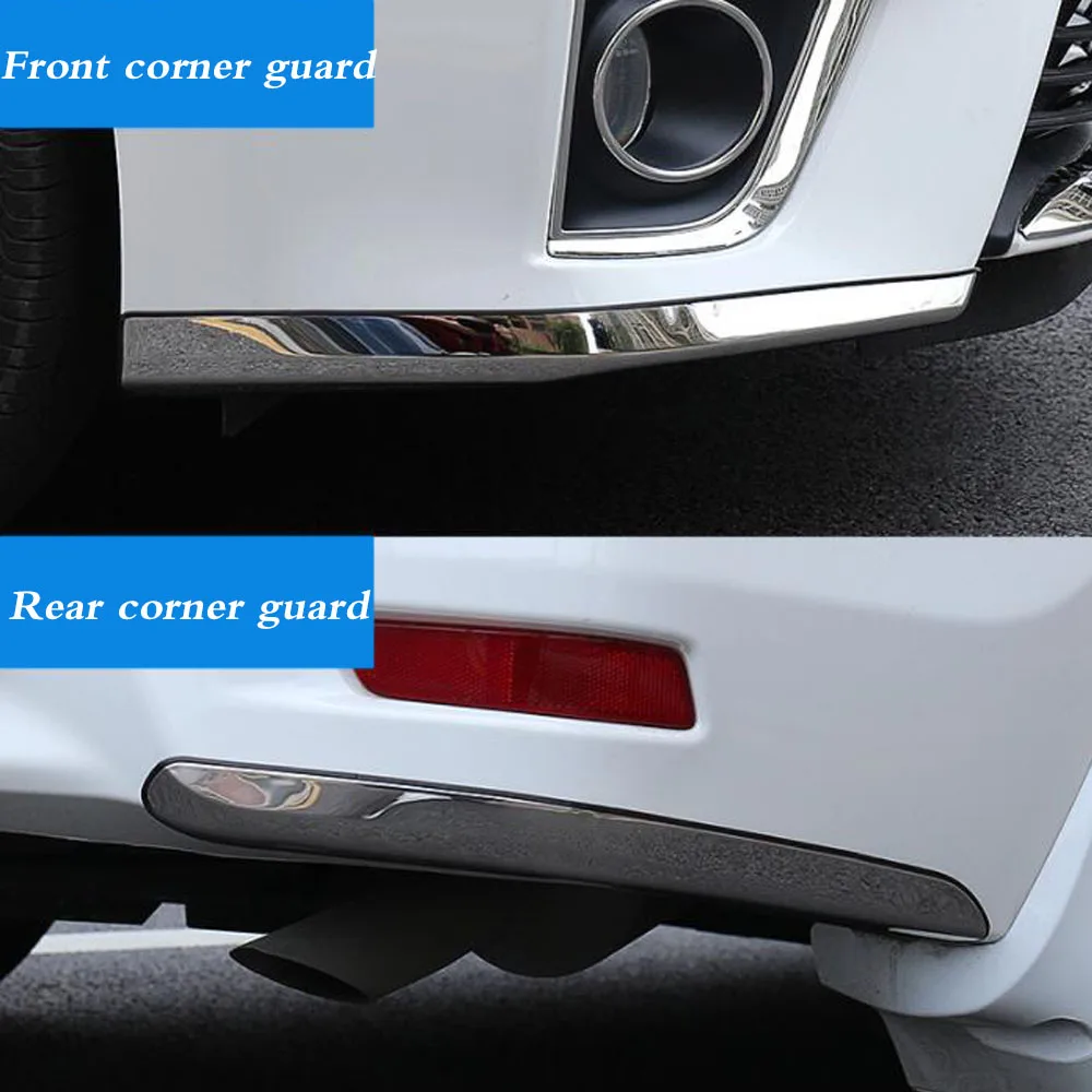 Car Front+Rear Side Bumper Corner Trim Frame Stainless Steel Anti-Rub Cover For Toyota Corolla Altis 2014 2015 2016