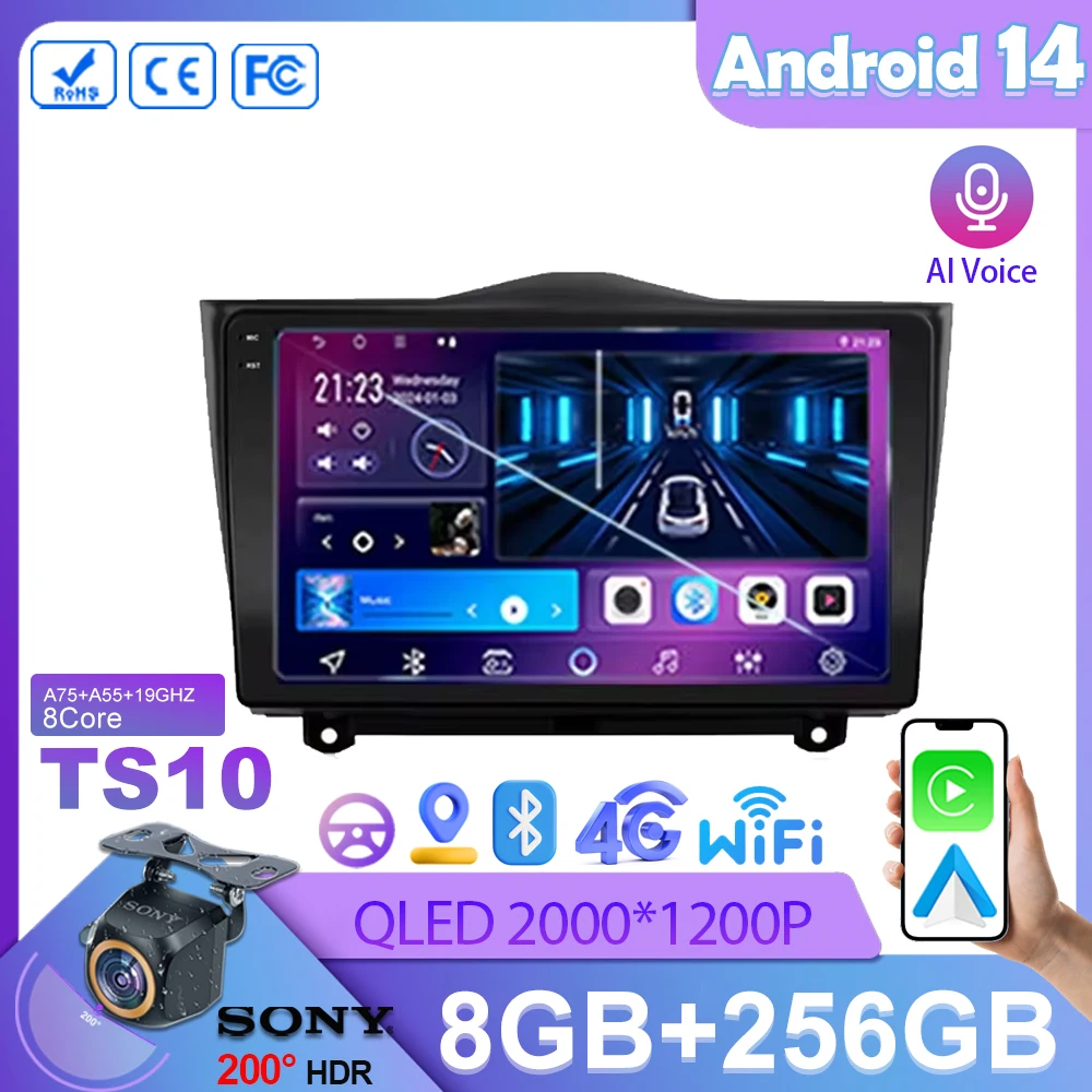 Car Radio For LADA Granta Cross 2018 - 2023 Multimedia Video Player Navigation Stereo GPS Android 14 wireless Bluetooth Carplay