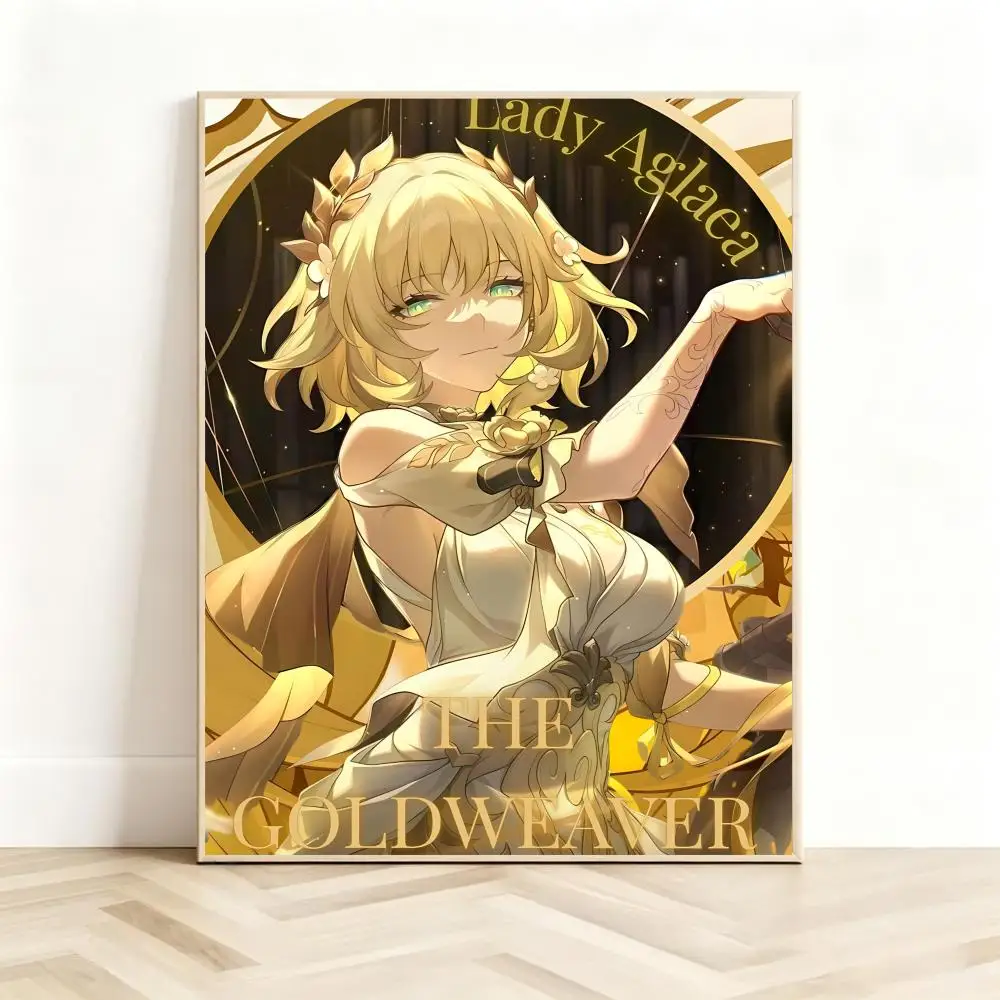 Luminous Game H-Honkai Star Rail Poster Classic Self-Adhesive PP Wall Sticker for Living Room Bar Decor Gift
