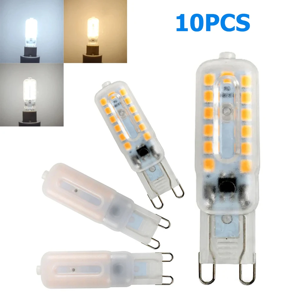 

10X G9 Led Silicone Lamp 7W 110V 3000K 6000K Clear Shell Bulb Smd 2835 Luminaire Lighting For Living Room Home 360° Decoration