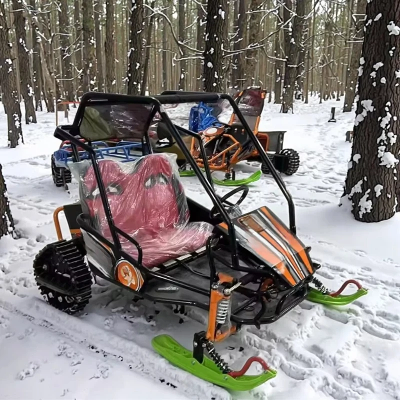 all-terrain comfortable 800 watts powerful motor commercial two-seat adult children parent-child electric snowmobile
