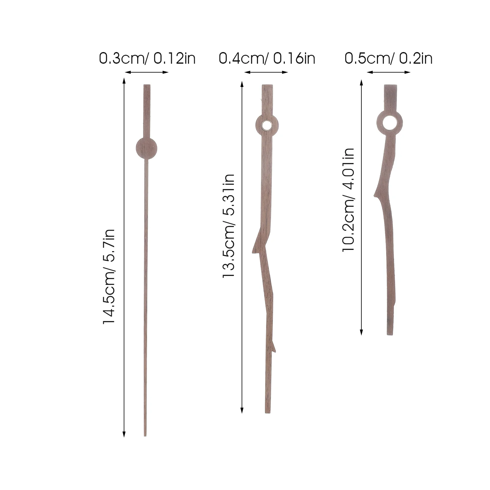 5Sets Wooden Clock Hands for Wall and Hanging DIY Sturdy Material Fine Texture Easy Installation Replacement Clock Hands Only