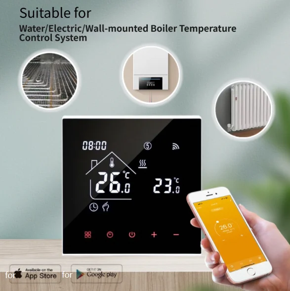 Smart Temperature Remote Controller WiFi Thermostat Voice Control LCD Display Screen Home Decor For Underfloor Heating Device