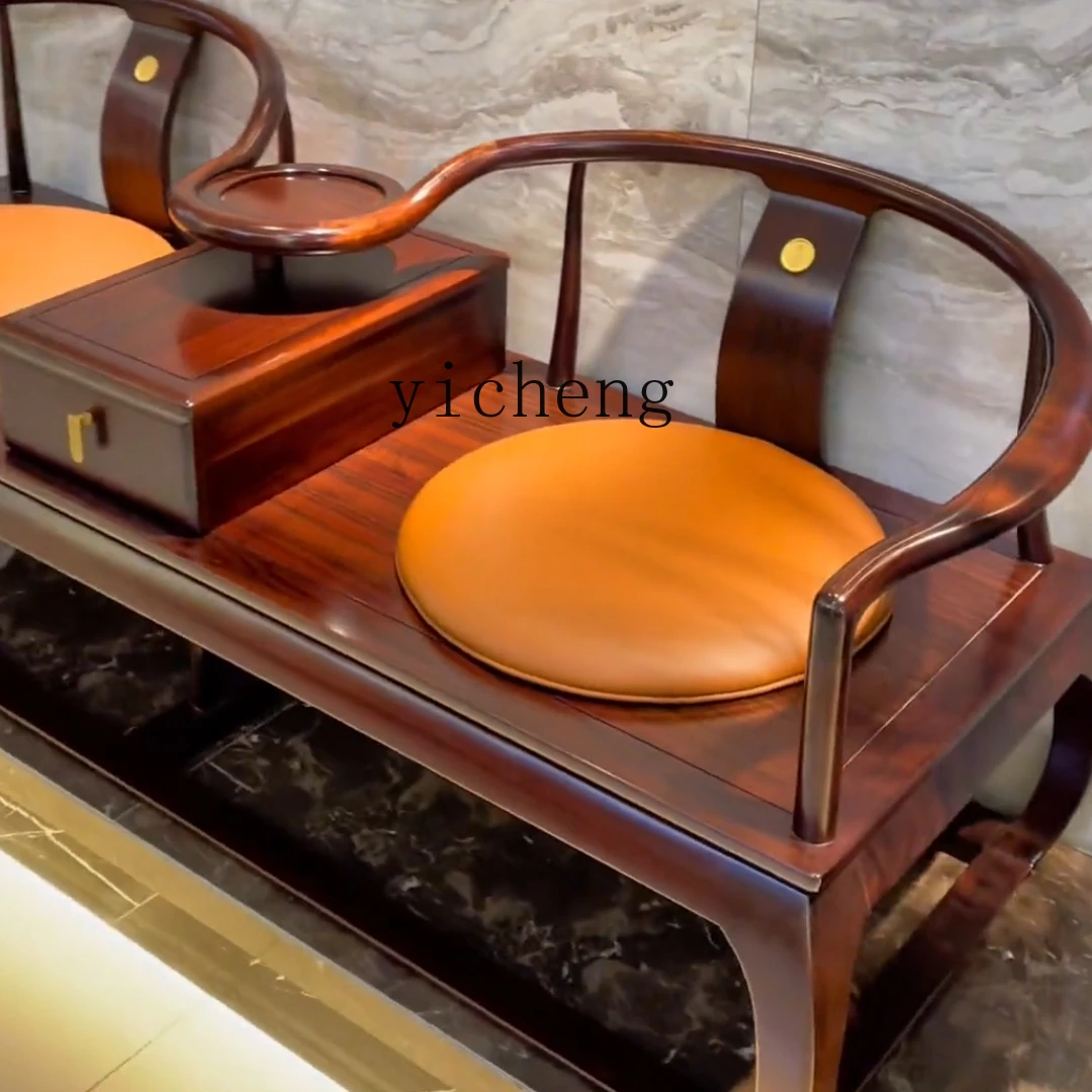 

New Chinese Style Ebony Wood Sofa Solid Wood Lounge Chair Classical Chaise Longue Furniture