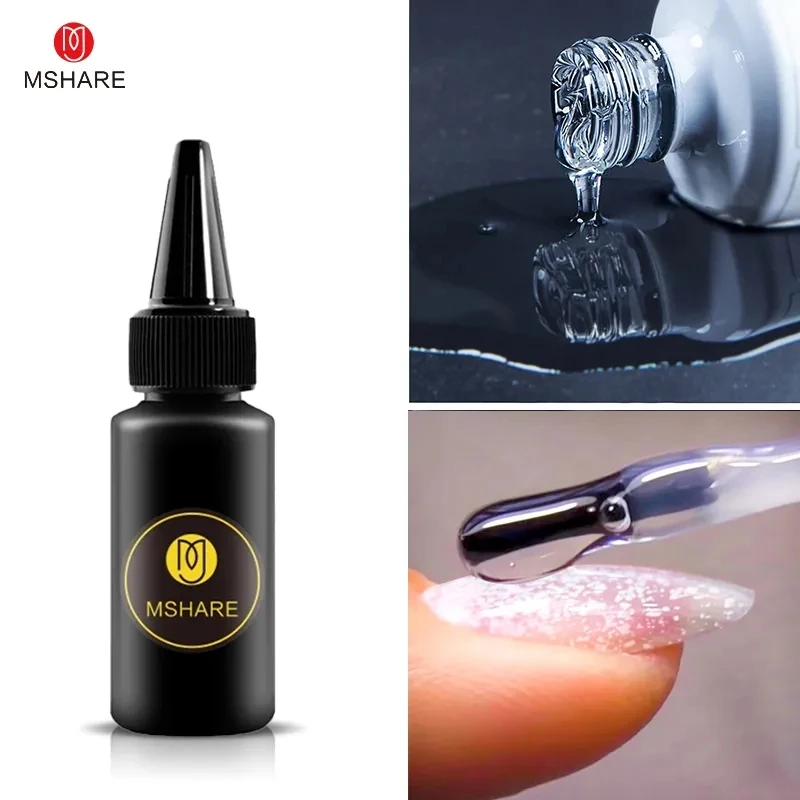 MSHARE Clear Rubber Base Top Coat for Nails No Sticky Layer UV Led Gel  30ml 10ml