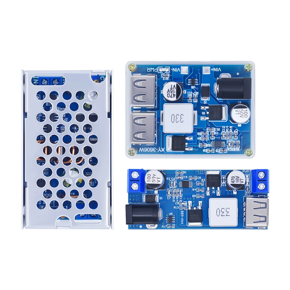 DC-DC 24V/12V To 5V 5A Step Down Power Supply Buck Converter Replace LM2596S Adjustable USB Step-down Charging Module For Phone
