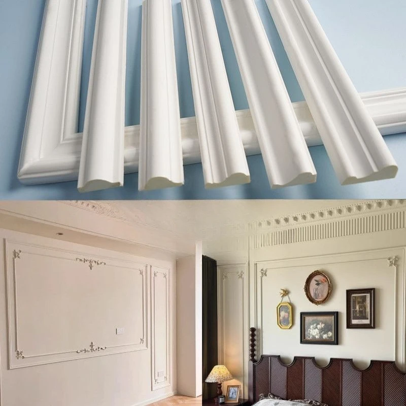 PU French Line Flower Wall Sticker Living Room Sofa TV Background Wall Bedroom Ceiling Decoration Retro Home Decoration Stickers