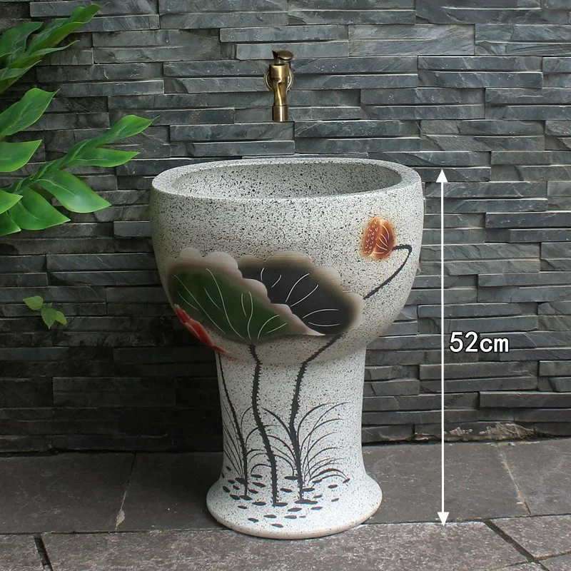 Tall mop pool integrated, household ceramic mop pool, raised balcony mop pool large