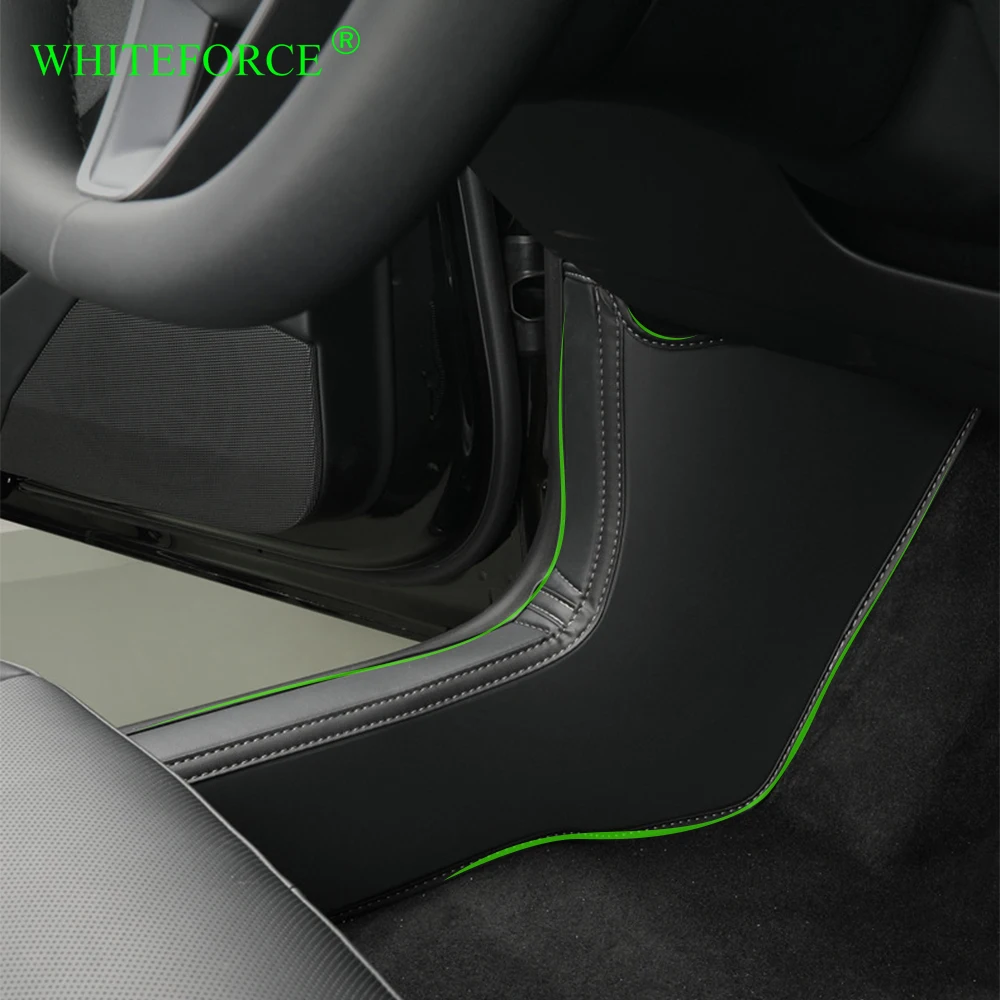 Voor Tesla Model 3 Highland 2024 Napa Lederen Drempel Strip Guard Pad Dorpel Beschermer Kit Deur Welkom Pedaal Drempelmat