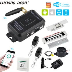 Support Tuya App Access Control Wireless Remote Unlock Gate Controler for Home Office Electric Door Magnetic Strike Lock System