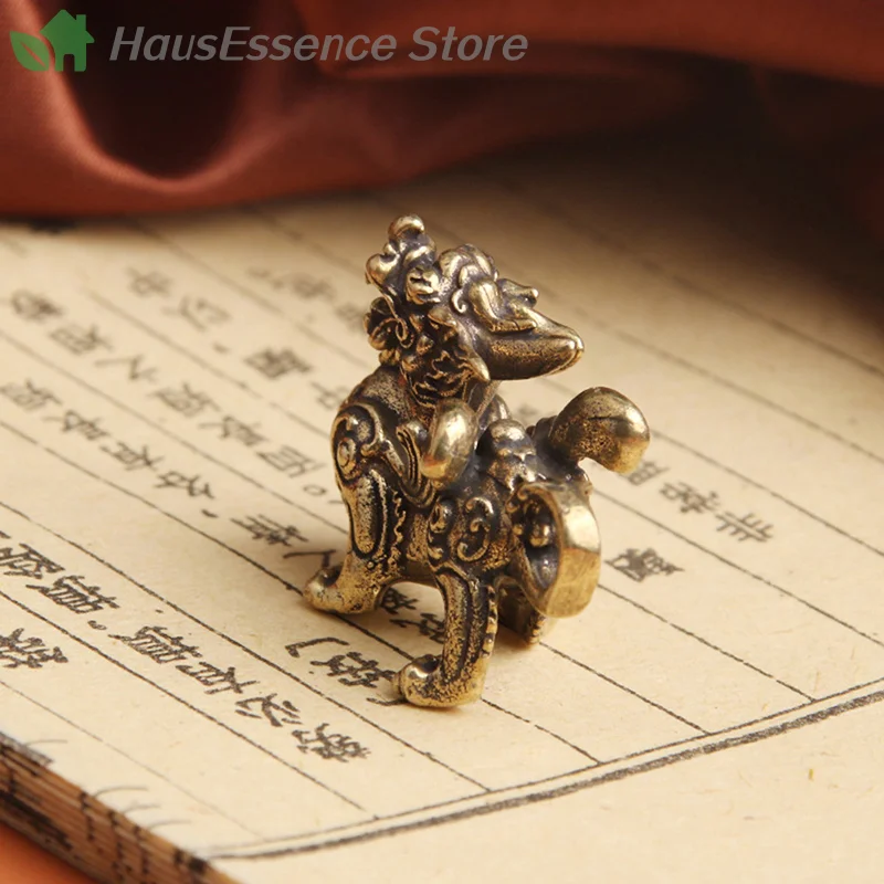 ※Chinese Fengshui Brass Statue Figurine Kylinsculpture Wealth Decoration Prosperity Good Yao Pi Ornament Qilin Dragon