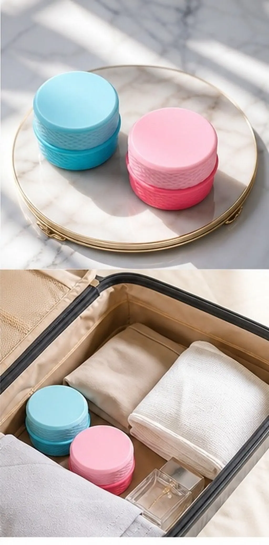 2Pcs Travel Size Toiletries Bottles Leakproof Containers Set with Labeled Mini Dispensers for Lotions Moisturizers