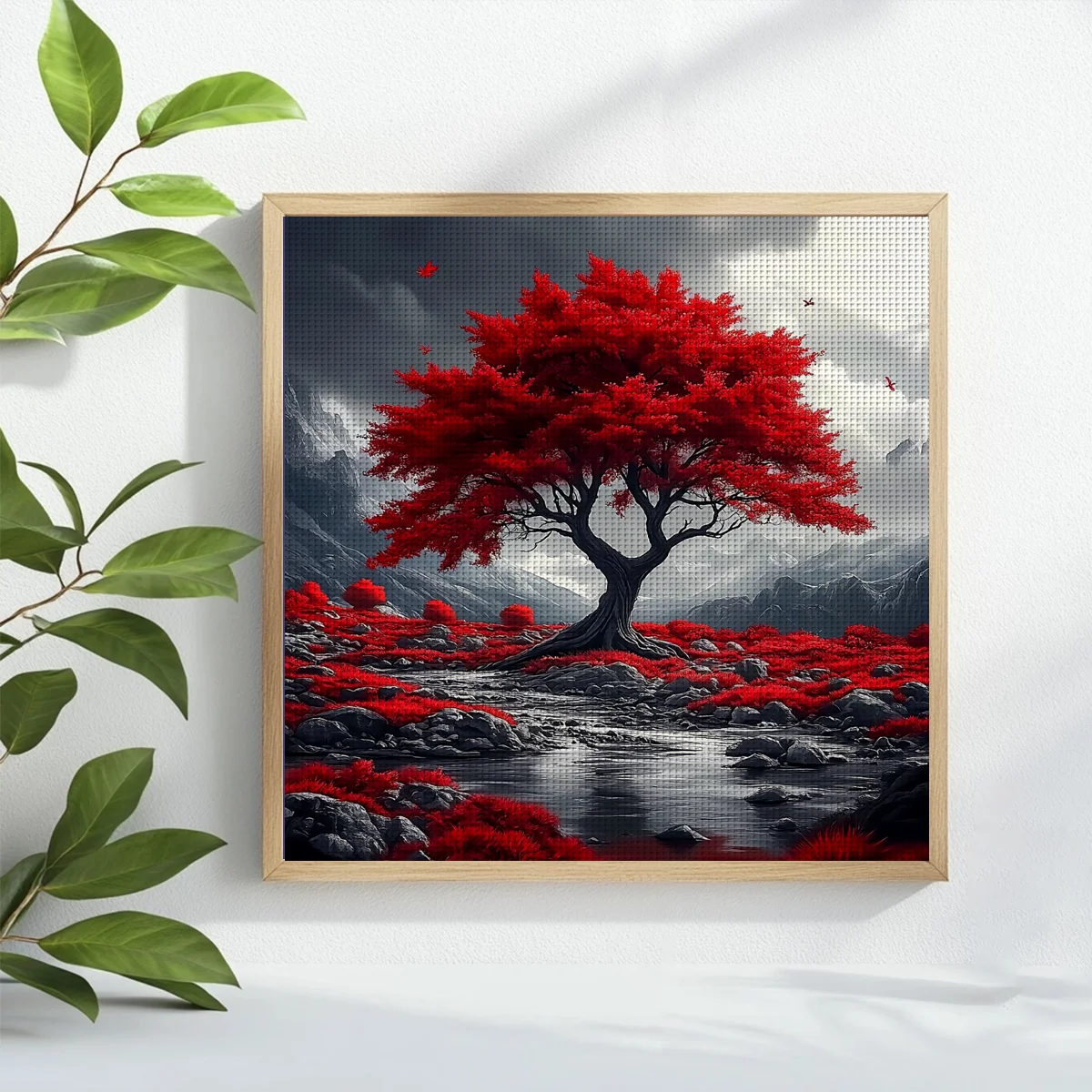 ThreadLux Counted Cross Stitch Kit 40x40cm/15.7x15.7in Easy-to-Follow Holiday Gift Family Decorative Cross-Stitching Set