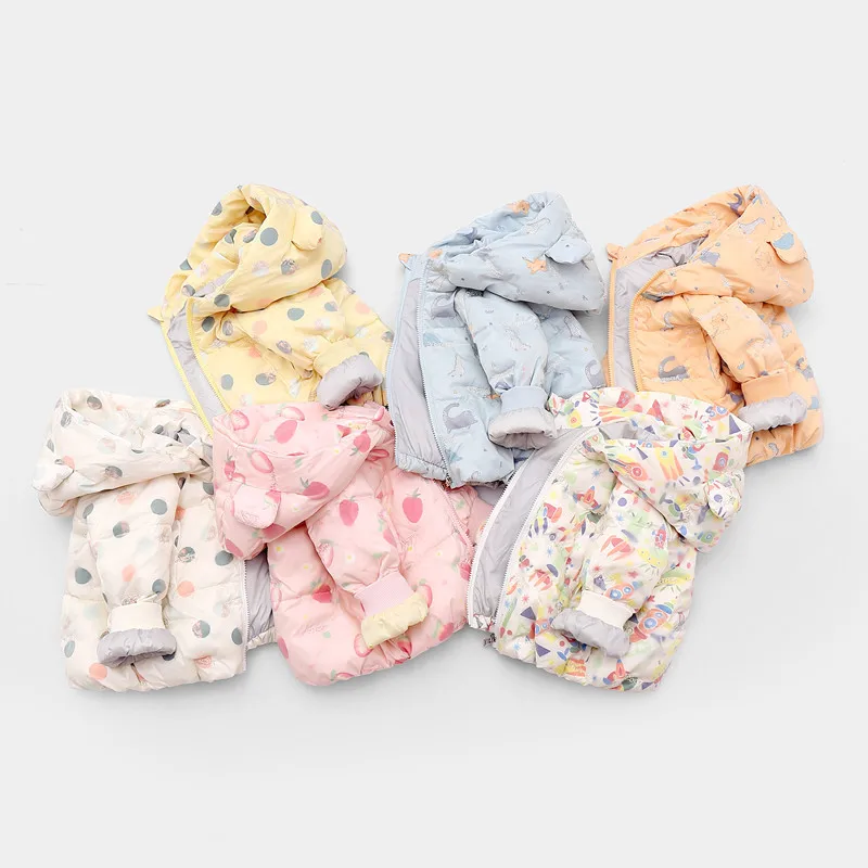 

Children Winter Cartoon Hooded Down Jacket Kids' Casual Trend Clothing Comfortable and Soft Cotton Jacket Clothing