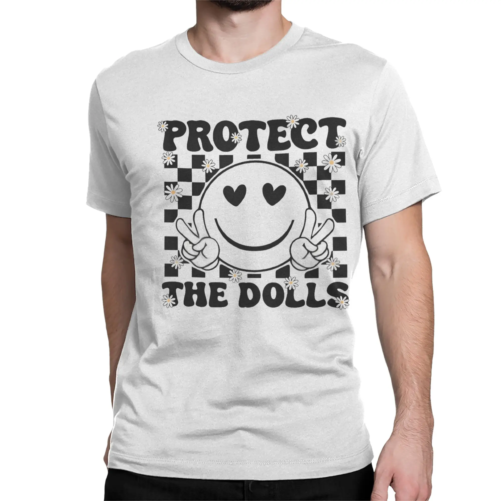 Men Women's T-Shirts Protect The Dolls Vintage 100% Cotton Tee Shirt Short Sleeve  T Shirts Round Collar Clothes New Arrival
