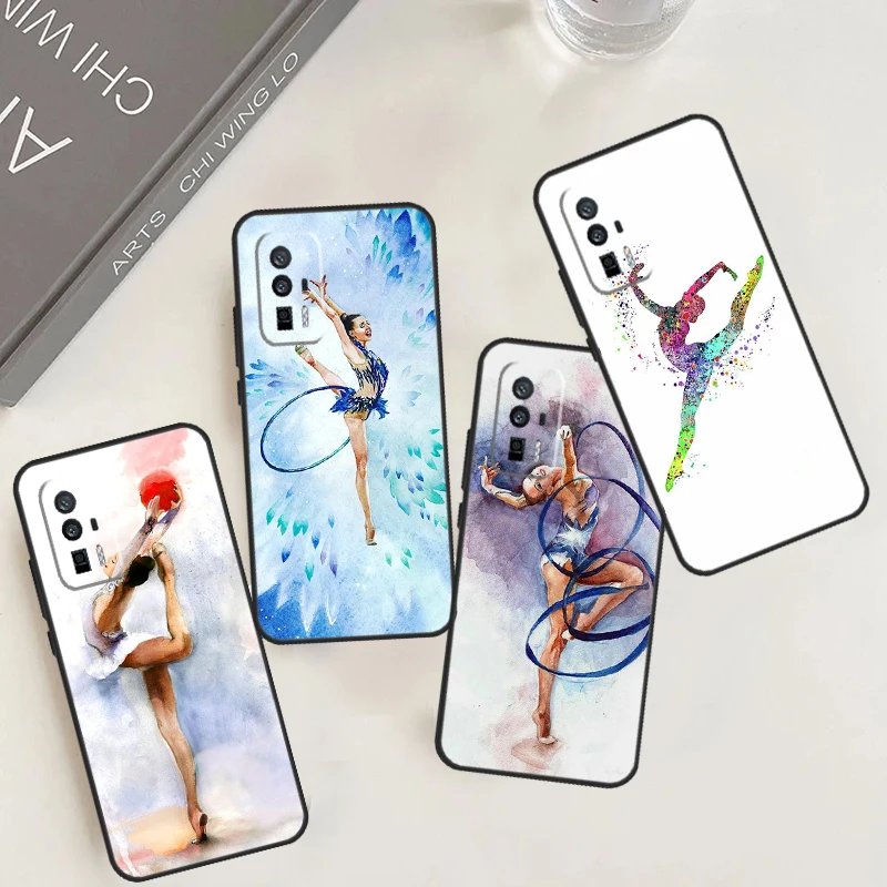 Gymnastics Oil Painting Case For Xiaomi 13 14 Ultra 13T 12T 11T 12 Lite POCO X6 M6 Pro X3 X4 X5 F3 F4 M5s F5 Cover