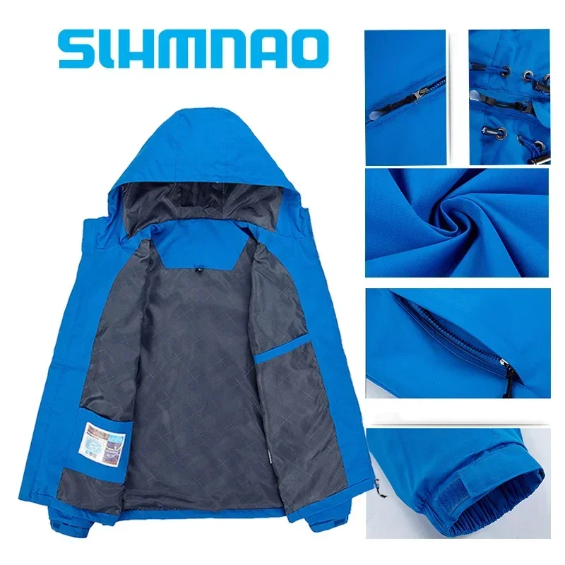 Spring and Autumn 2025 New high-quality men's hooded jacket, windproof and waterproof men's trench coat for outdoor hiking