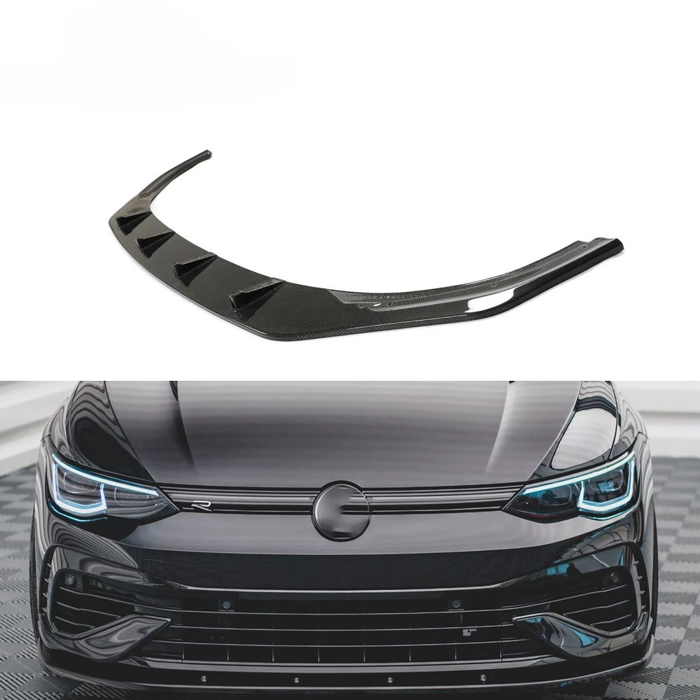 Carbon Fiber MK8 R Front Lip Splitter for VW Golf R MK8 Hatchback 4-Door 2021-2022