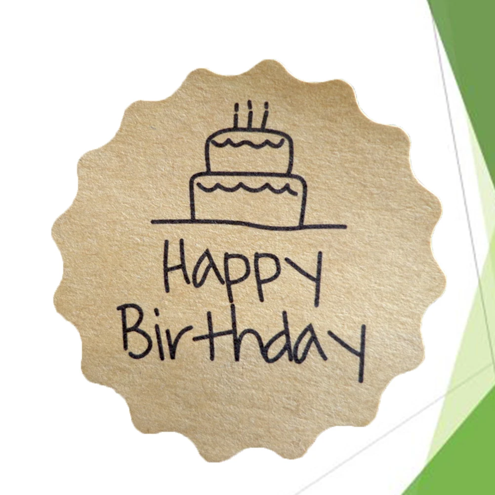 

120 Pcs Birthday Sealing Stickers Celebration Envelope Seals Happy Birsthday Party Paper for Presents Labels Brown Tag