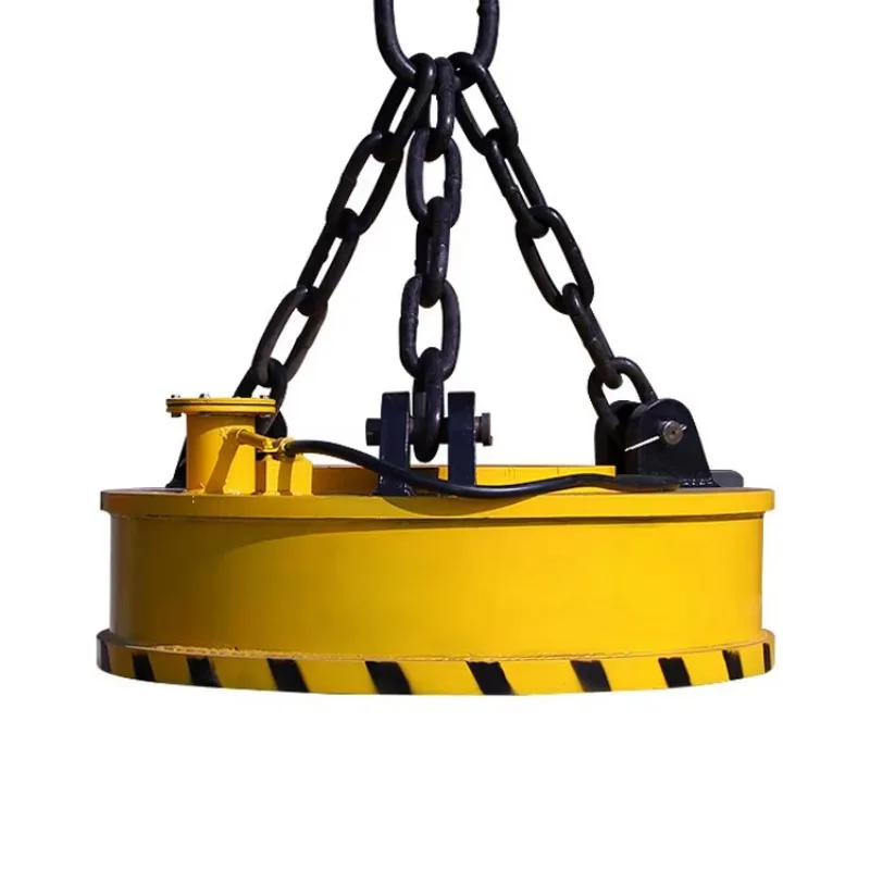 Crane with 5 tons 10 tons lifting magnet round electromagnetic chuck electromagnet lift