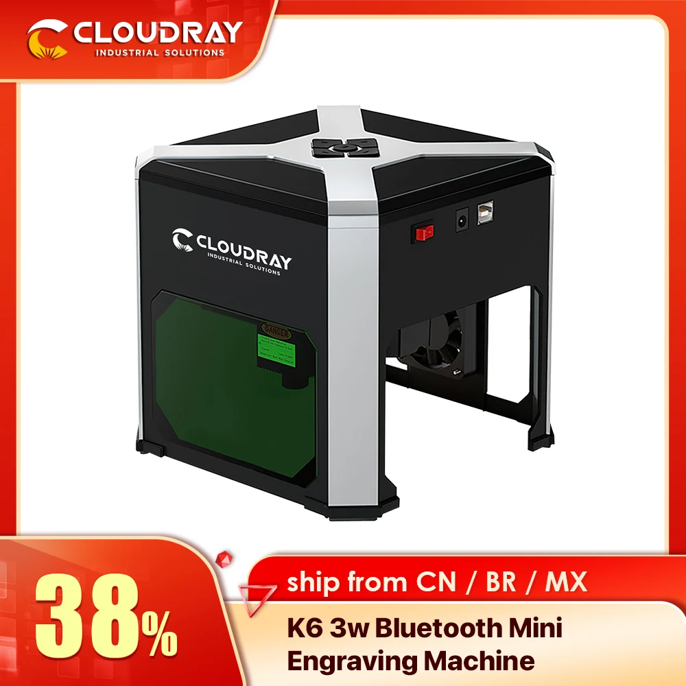 Cloudray Househould Laser Engraver Mark Printer Cutter Woodworking Machines Plastic 3000mw Bluetooth Mini Engraving Machine