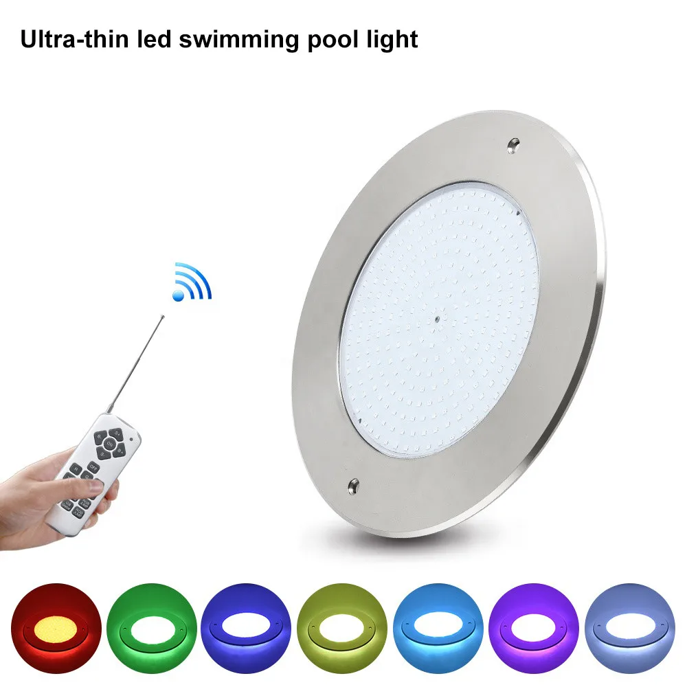 

Ultra-Thin LED Swimming Pool Lights Resin Filled Colorful RGB Underwater Lamps AC12V IP68 Stainless Steel LED Waterproof Lamps